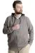 Big-Tall Mens Cardigan Hood Zipper Steel Interlock 21600 Milk Brown