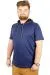 Büyük Beden Oversize Tshirt Kapşon Basic 21115 İndigo INDIGO