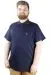 Büyük Beden T shirt Polo Likralı Süprem Nakış 21554 Lacivert LACIVERT
