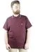 Büyük Beden T shirt Polo Likralı Süprem Nakış 21554 Mürdüm MURDUM