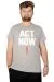 Büyük Beden Tshirt Bisiklet Yaka Act Now 21113  Gri GRI