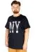 Büyük Beden Tshirt Bisiklet Yaka Gofre NY 21184 Lacivert LACIVERT