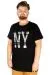 Büyük Beden Tshirt Bisiklet Yaka Gofre NY 21184 Siyah SIYAH