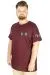 Büyük Beden Tshirt Bisiklet Yaka NewYork My Arm 21177 Mürdüm MURDUM
