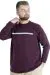 Büyük Beden Erkek Tshirt Uzun Kol Chngyrmd 22100 Mürdüm MURDUM