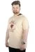 Big-Tall Men Hooded T-Shirt Act Now 22128 Beige