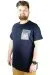 Erkek T shirt Bis Yaka Baskılı SKY 22139 Lacivert LACIVERT