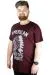 Erkek T shirt Bis Yaka Baskılı Native Spirit 22140 Mürdüm MURDUM