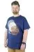 Erkek T shirt Bis Yaka Baskılı Feed And The Graund 22142 İndigo INDIGO