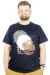 Erkek T shirt Bis Yaka Baskılı Feed And The Graund 22142 Lacivert LACIVERT