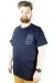Erkek T shirt Bis Yaka Baskılı Always Myself 22147 Lacivert LACIVERT
