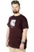 Büyük Beden Tshirt Baskılı Wailing 22153 Mürdüm MURDUM