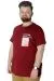 Büyük Beden T-Shirt Baskılı Future 22154 Bordo BORDO