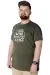 Büyük Beden T-Shirt Baskılı Powerfull 22155 Haki HAKI