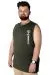 Büyük Beden T-Shirt Kolsuz Choose Mode 22160 Haki HAKI