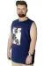 Büyük Beden T-Shirt Kolsuz Manhattan Beach 22161 İndigo INDIGO
