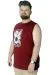 Büyük Beden T-Shirt Kolsuz Summer Style 22162 Bordo BORDO