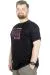 Büyük Beden T-Shirt Bisiklet Yaka Bridge 22167 Siyah SIYAH