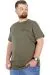 Büyük Beden T-Shirt Bisiklet Yaka Human 22168 Haki HAKI
