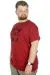 Büyük Beden T-Shirt Bisiklet Yaka Birds 22172 Bordo BORDO