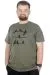 Büyük Beden T-Shirt Bisiklet Yaka Birds 22172 Haki HAKI