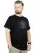 Büyük Beden T-Shirt Bisiklet Yaka Striped 22173 Siyah SIYAH
