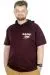 Büyük Beden T-Shirt Kapşonlu Game On 22177 Mürdüm MURDUM