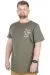 Büyük Beden T-Shirt Bisiklet Yaka Work 22179 Haki HAKI
