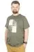 Büyük Beden T-Shirt Bis Yaka Statue 22188 Haki HAKI