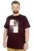Büyük Beden T-Shirt Bis Yaka Statue 22188 Mürdüm MURDUM