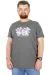 Büyük Beden T-Shirt Bis Yaka Man Official 22192 Antramelanj ANTRASIT