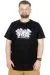 Büyük Beden T-Shirt Bis Yaka Man Official 22192 Siyah SIYAH