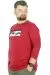 Büyük Beden T-Shirt Bisiklet Yaka Renaissance 22202 Bordo BORDO