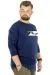 Büyük Beden T-Shirt Bisiklet Yaka Renaissance 22202 İndigo INDIGO