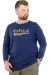 Büyük Beden T-Shirt Bisiklet Yaka Strawberry 22203 İndigo INDIGO
