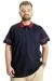 Big Size T-Shirt Polo Sleeve Striped 22336 Navy Blue