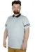 Büyük Beden T-Shirt Polo Sleeve Striped 22336 Mavi MAVI