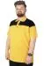Büyük Beden T-Shirt Polo Double Color 22337 Hardal HARDAL