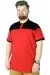 Büyük Beden T-Shirt Polo Double Color 22337 Kırmızı KIRMIZI