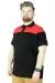 Büyük Beden T-Shirt Polo Double Color 22337 Siyah-Kırmızı SIYAH