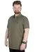 Büyük Beden T-Shirt Polo Zippered 22340 Haki HAKI
