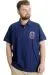 Big Size Mens T-Shirt Polo LOS ANGELES 22347 Indigo