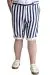 Big Size Mens Gabardinee Capri Çizgili 22412 Navy Blue-White