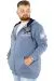 Big Tall Men's Sweatshirt Hooded Zippered You Earn 22521 Blue