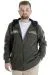 Big Tall Men's Sweatshirt Hooded Zipper 22531 Khaki