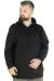 Big Tall Men s Sweat Hooded Pocket Zippered Linexpected 21521 Black