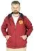 Big Tall Men's Sweatshirt Hooded Zipper Karmashek 22538 Burgundy