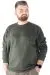 Erkek Sweatshirt Bisiklet Yaka Vintage 22543 Haki HAKI