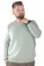 Erkek Sweatshirt Bisiklet Yaka Vintage 22543 Su Yeşili YESIL