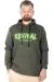Büyük Beden Erkek Sweatshirt Kapşonlu Kanguru Revival 22545 Haki HAKI